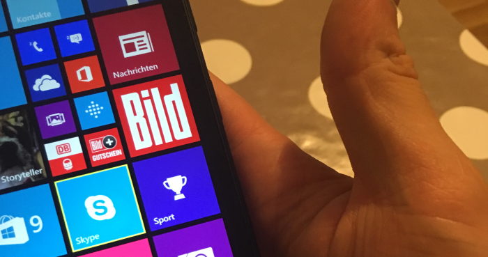 Das Microsoft Lumia 640 mit aktivierter Sprachausgabe