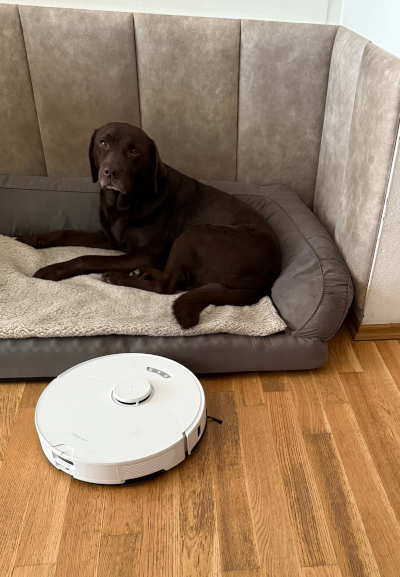 Alma mit ihrer Freundin Sophie, ein Roborock S7 Max Ultra